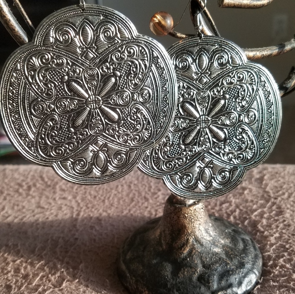 Silver metal Earrings